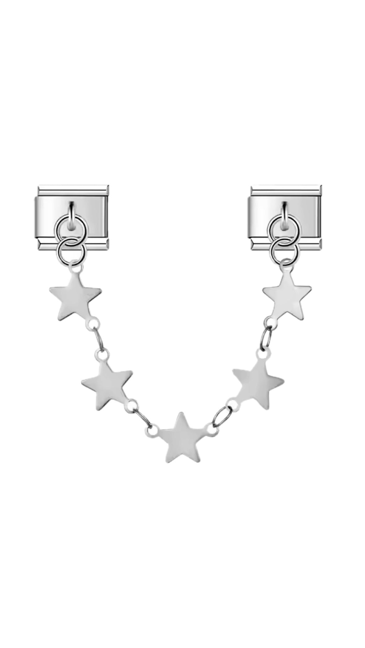 Cadena plateada estrellas.