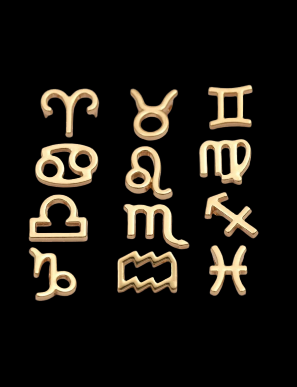 Charms signos zodiacales dorado.