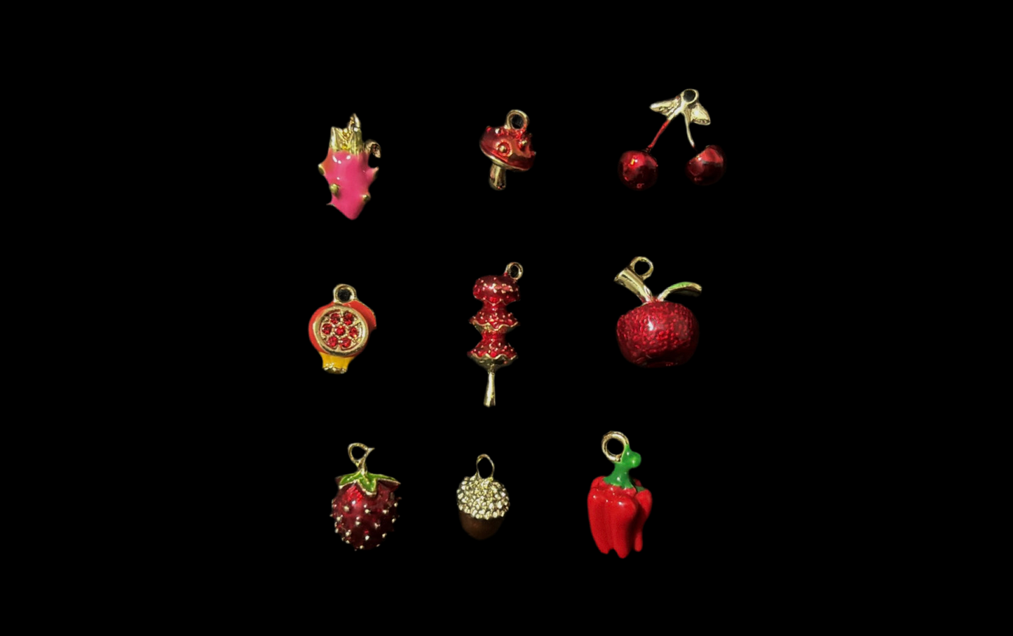 Charms de frutas.