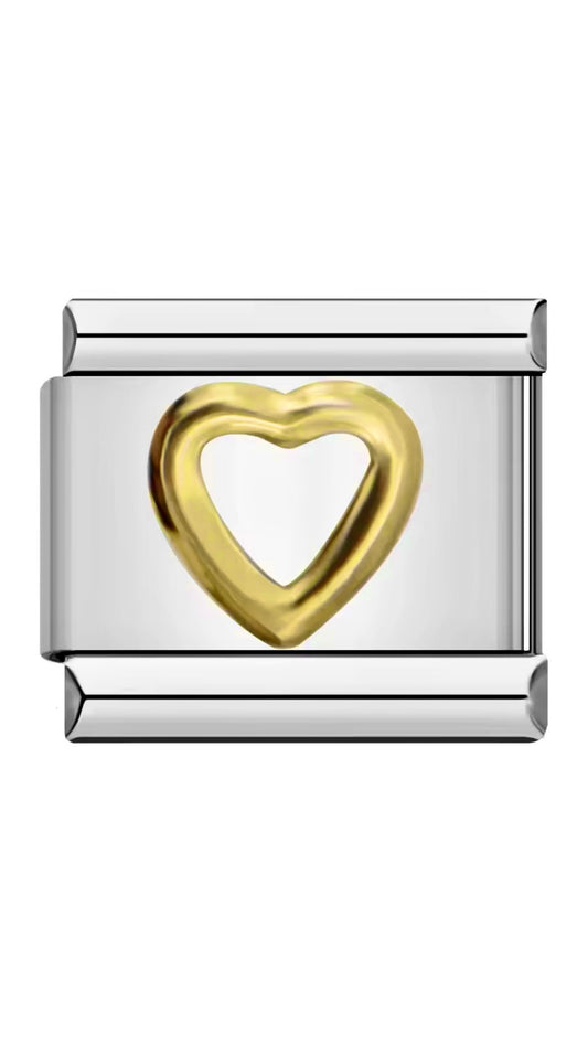 Corazón Con Borde Dorado.